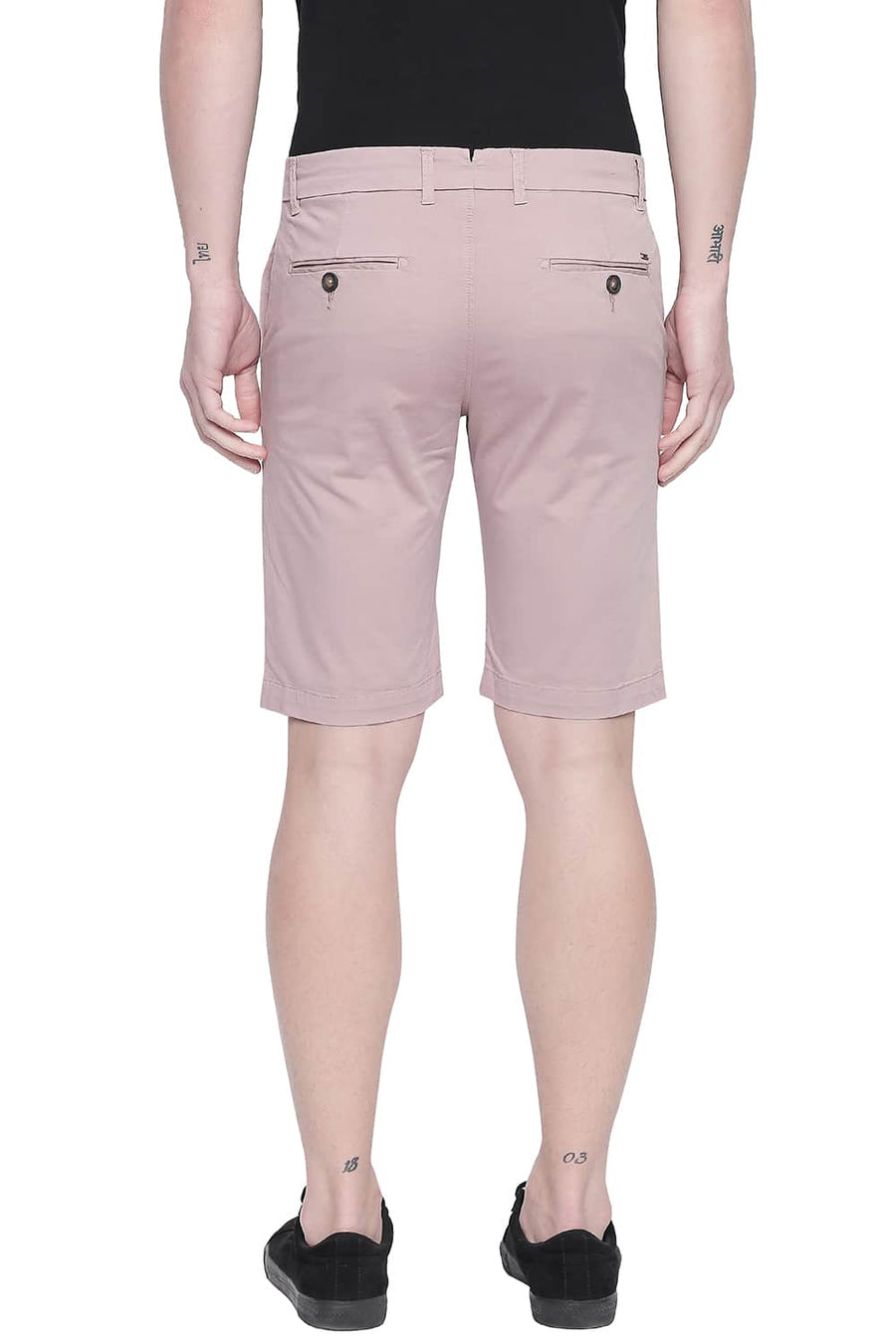 BASICS COMFORT FIT MESA ROSE TWILL STRETCH SHORTS