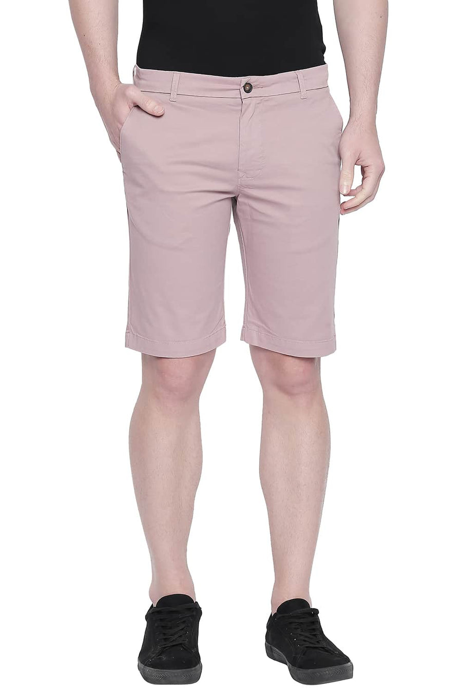 BASICS COMFORT FIT MESA ROSE TWILL STRETCH SHORTS