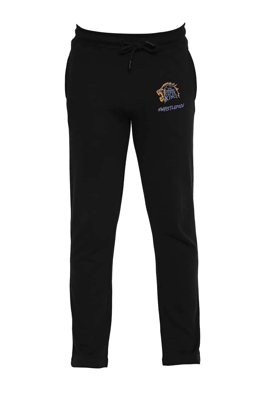 CSK ORIGINAL IPL MUSCLE SLIM FIT BLACK TRACK PANT