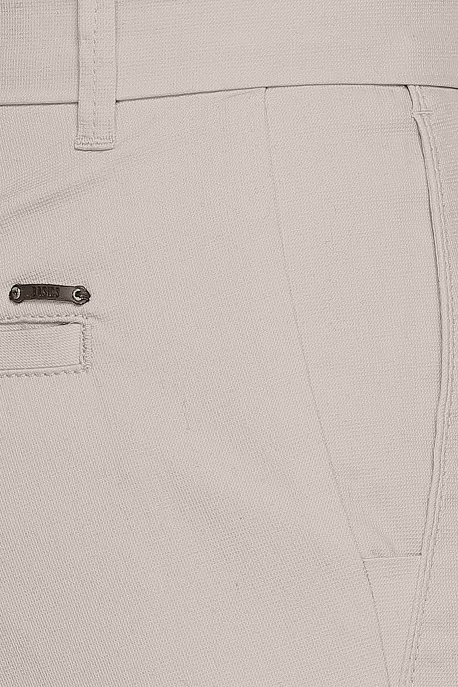 BASICS TAPERED FIT BONE WHITE STRETCH TROUSER