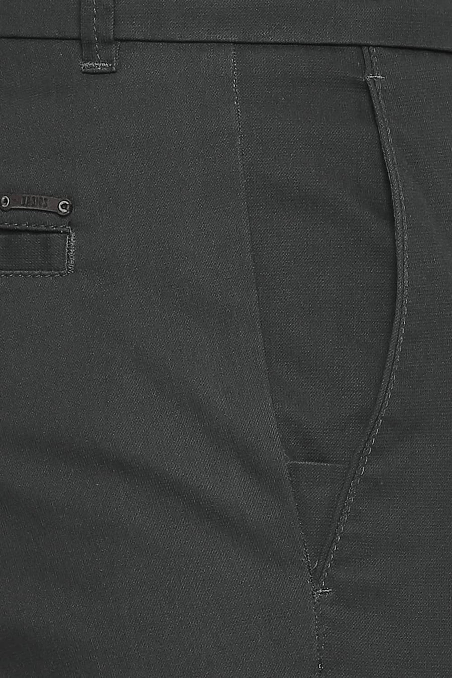 BASICS TAPERED FIT GUNMETAL STRETCH TROUSER