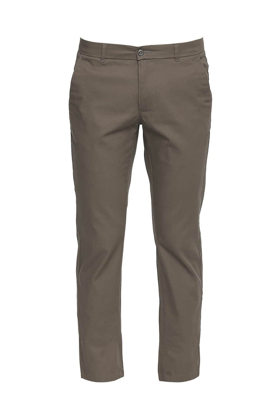BASICS TAPERED FIT WALNUT STRETCH TROUSER