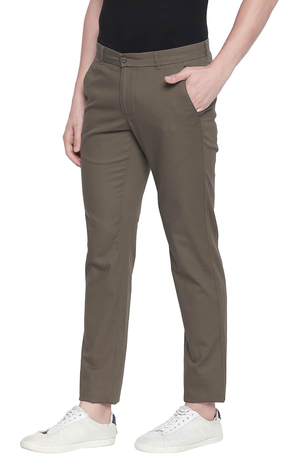 BASICS TAPERED FIT STRETCH TROUSER