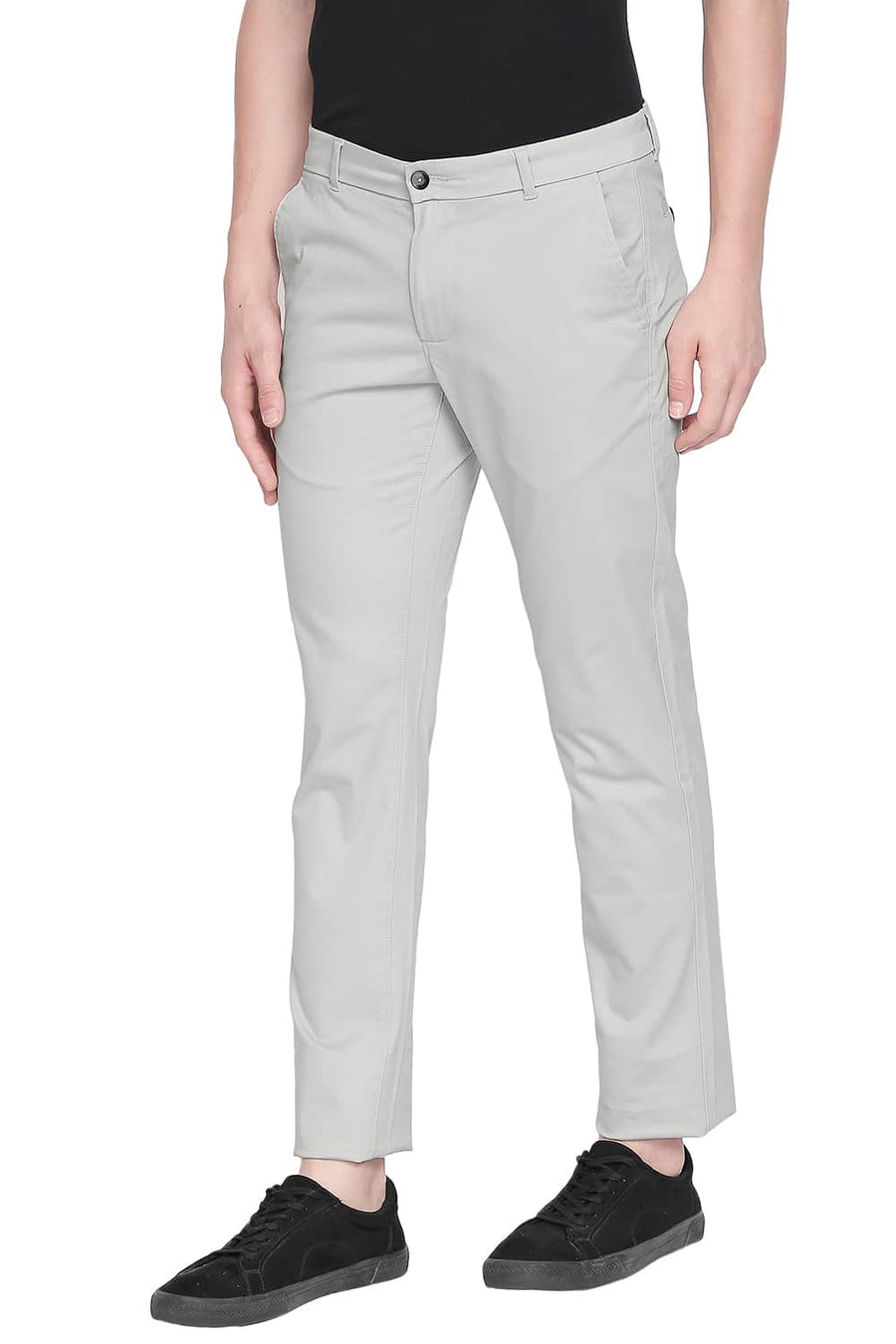 BASICS TAPERED FIT PELICAN STRETCH TROUSER