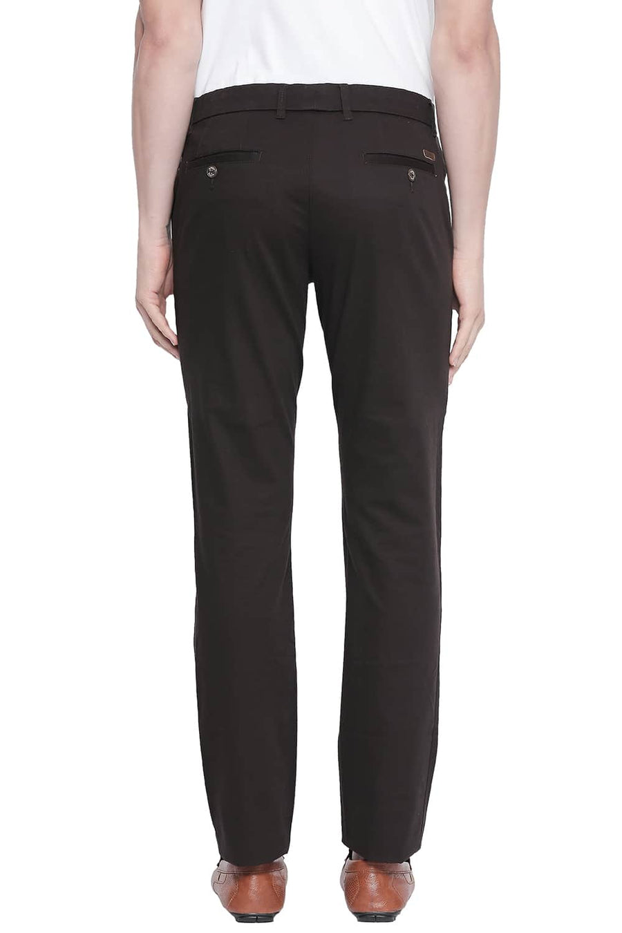 BASICS TAPERED FIT LICORICE STRETCH TROUSER