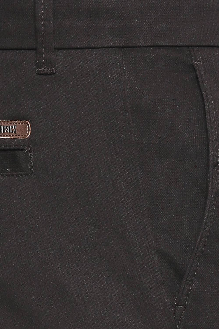 BASICS TAPERED FIT LICORICE STRETCH TROUSER