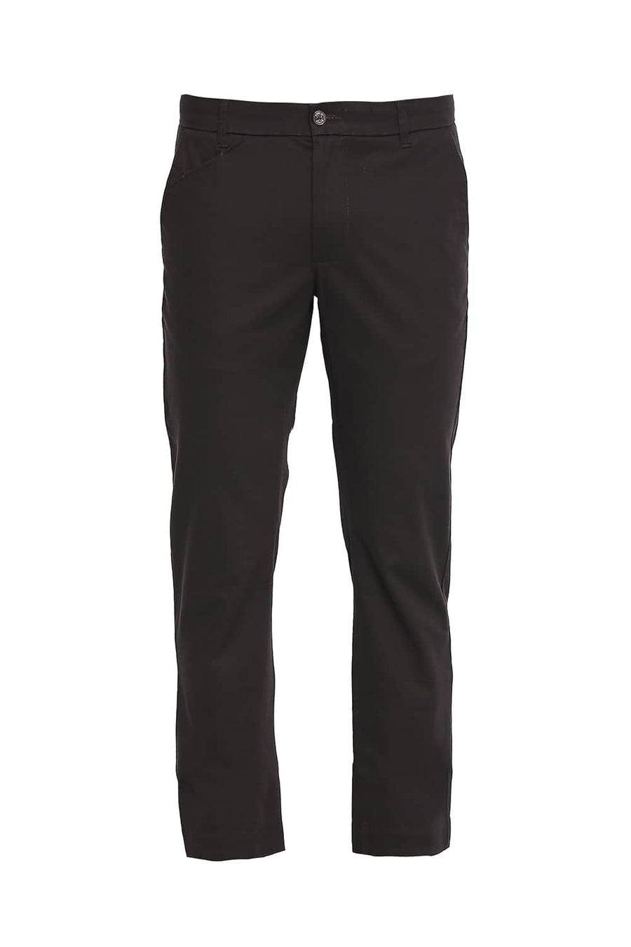 BASICS TAPERED FIT LICORICE STRETCH TROUSER