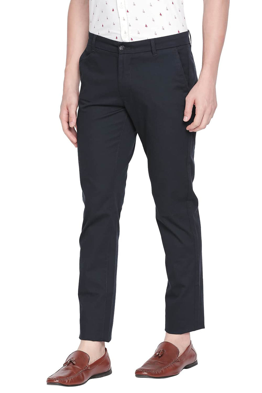 BASICS TAPERED FIT BLUE NIGHTS STRETCH TROUSER