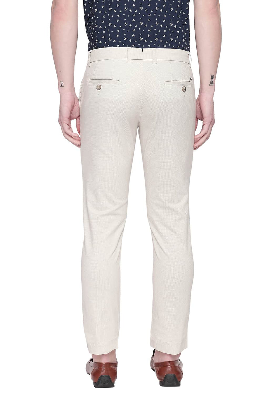 BASICS TAPERED FIT CAP GREY STRETCH TROUSER