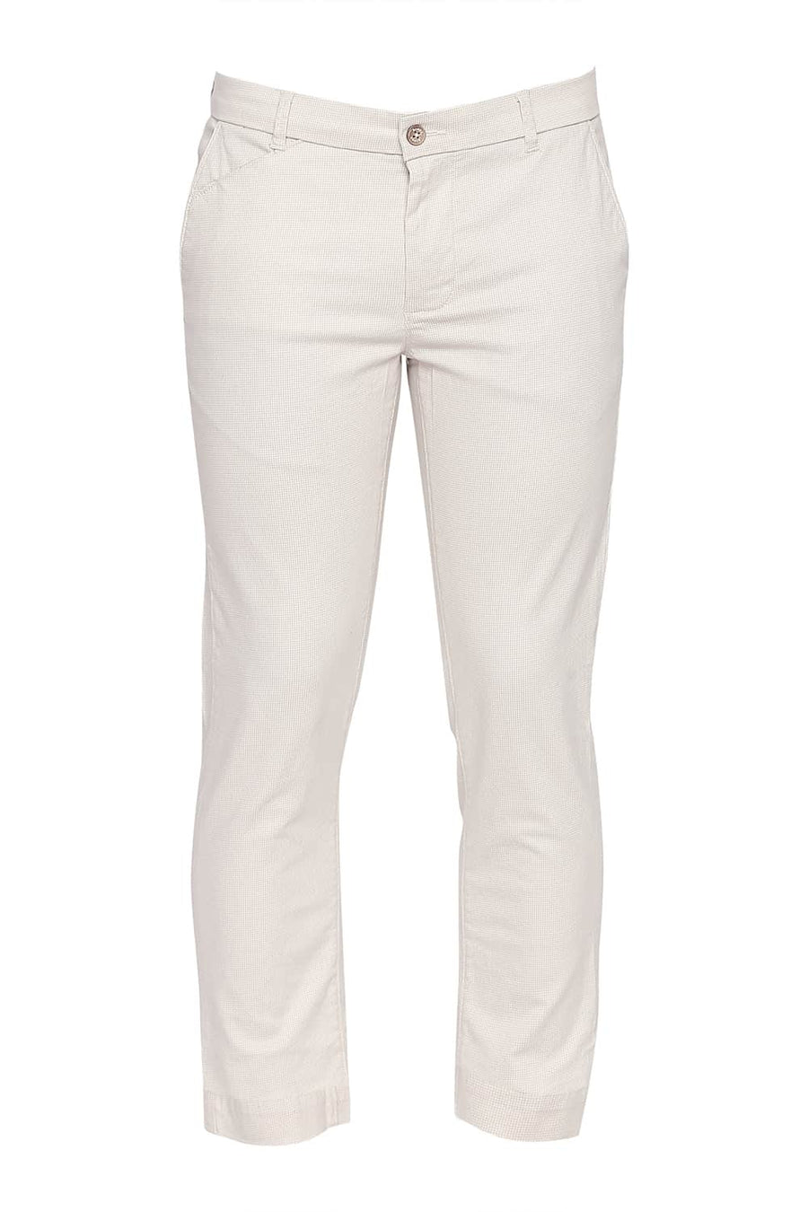 BASICS TAPERED FIT CAP GREY STRETCH TROUSER