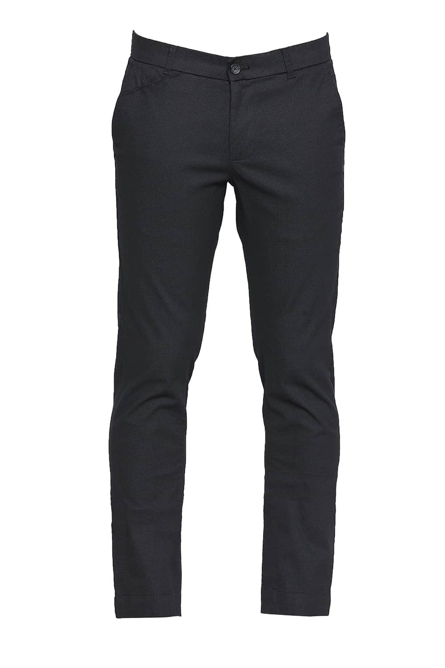 BASICS TAPERED FIT PIRATE BLACK STRETCH TROUSER