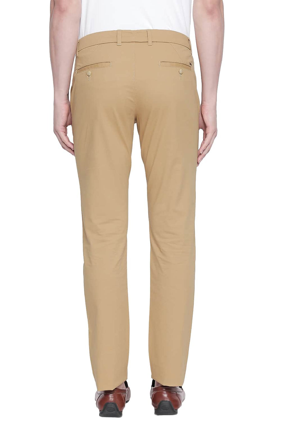 BASICS TAPERED FIT HONEY MUSTARD STRETCH TROUSER