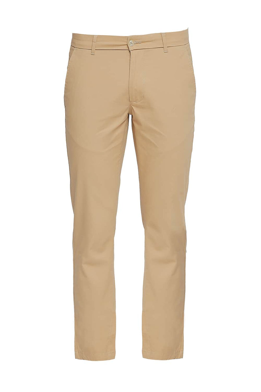 BASICS TAPERED FIT HONEY MUSTARD STRETCH TROUSER