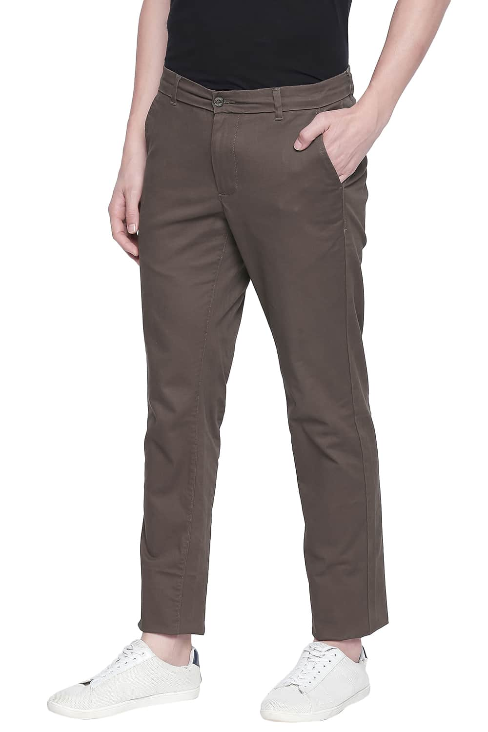 BASICS TAPERED FIT STRETCH TROUSER