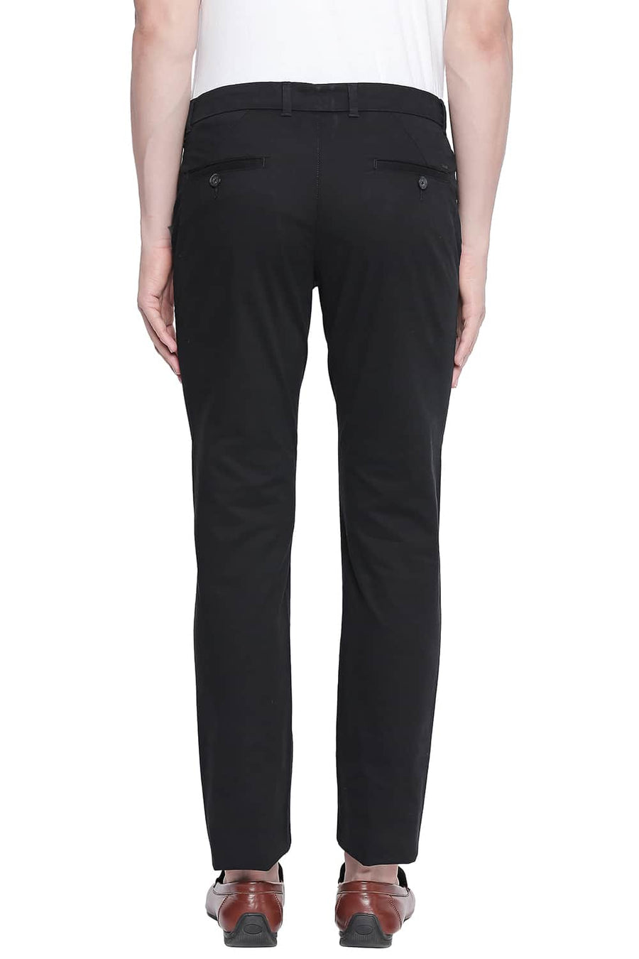 BASICS TAPERED FIT PIRATE BLACK STRETCH TROUSER
