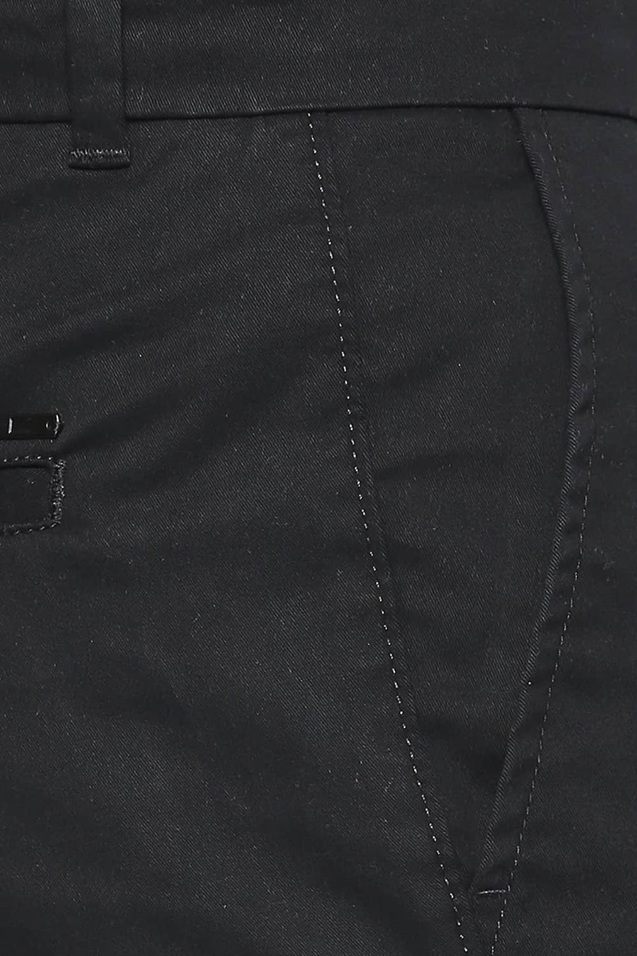 BASICS TAPERED FIT PIRATE BLACK STRETCH TROUSER