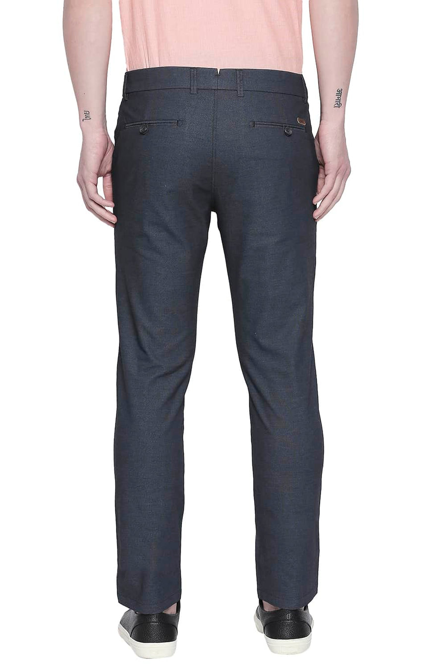 BASICS TAPERED FIT NAVY NIGHTS STRETCH TROUSER