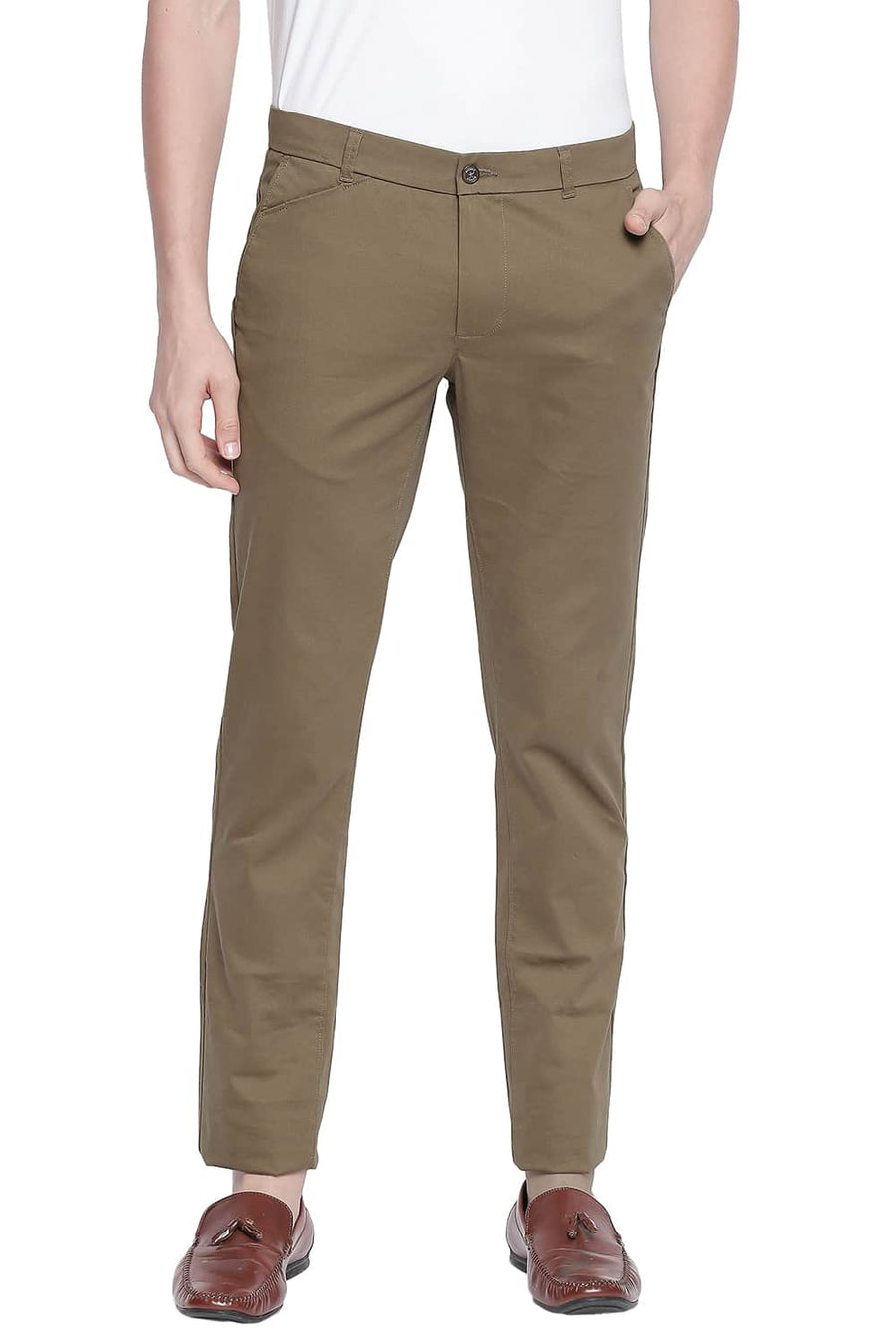 BASICS TAPERED FIT KANGAROO STRETCH TROUSER