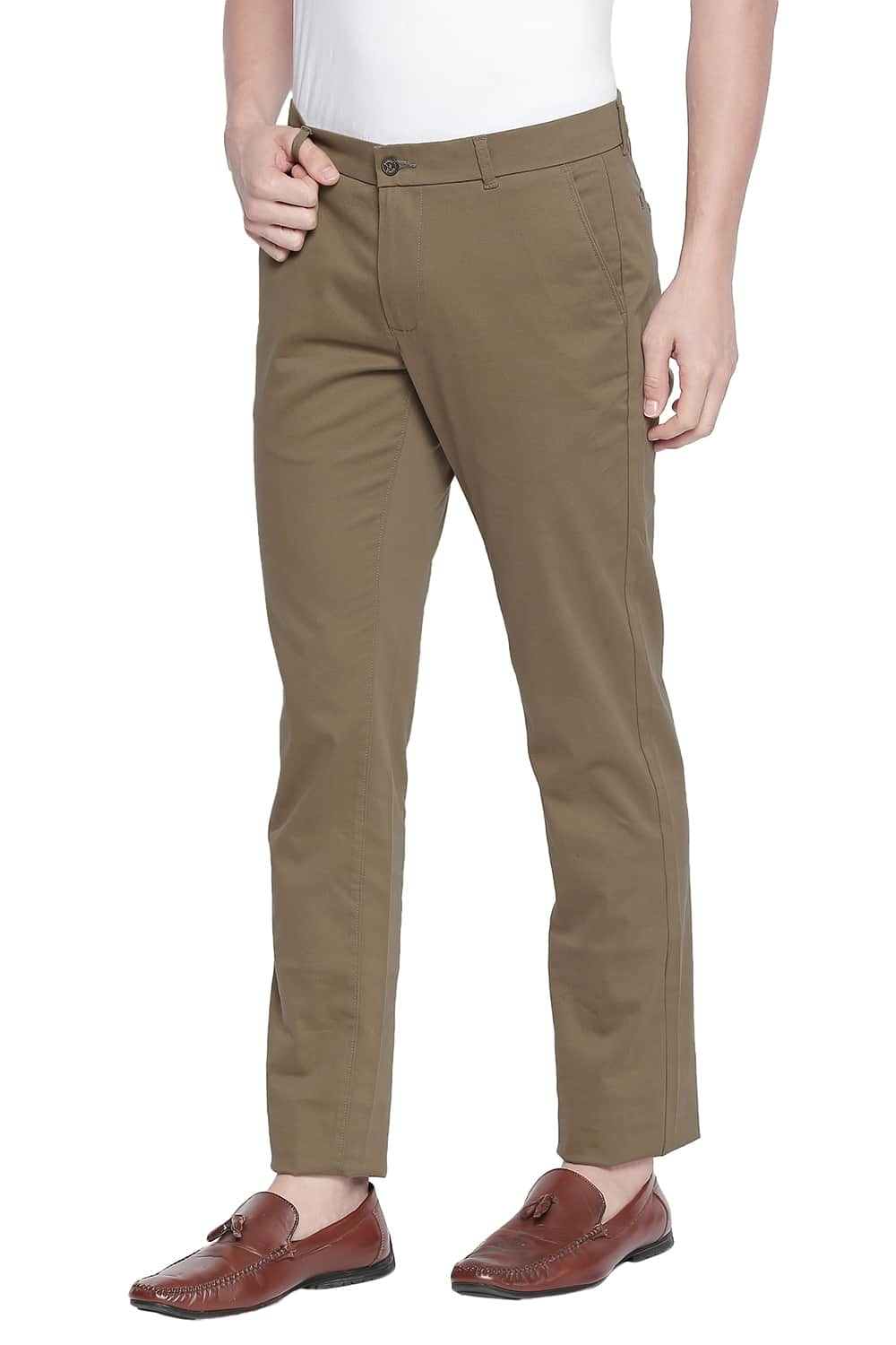 BASICS TAPERED FIT STRETCH TROUSER