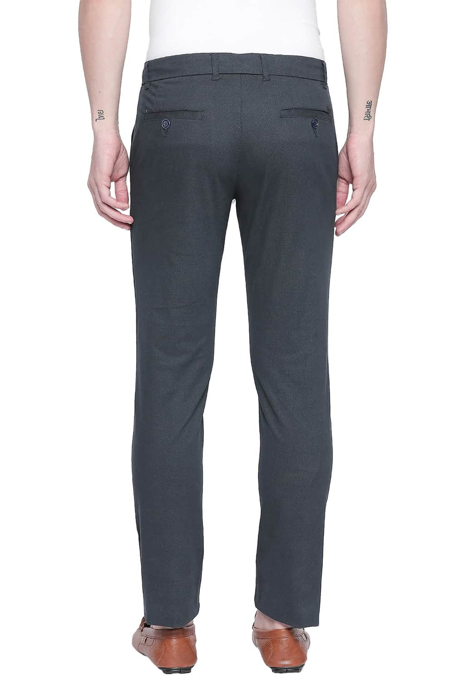 BASICS TAPERED FIT REFLECTING POND STRETCH TROUSER