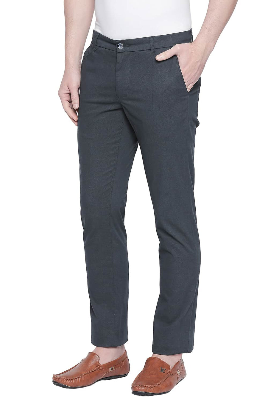 BASICS TAPERED FIT REFLECTING POND STRETCH TROUSER