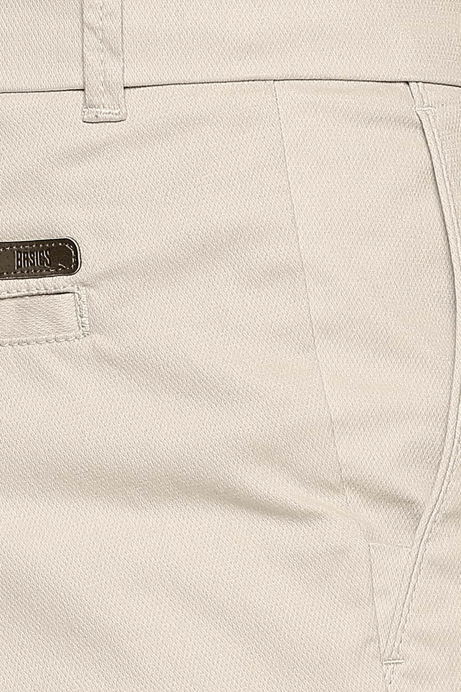 BASICS TAPERED FIT PARCHMENT STRETCH TROUSER