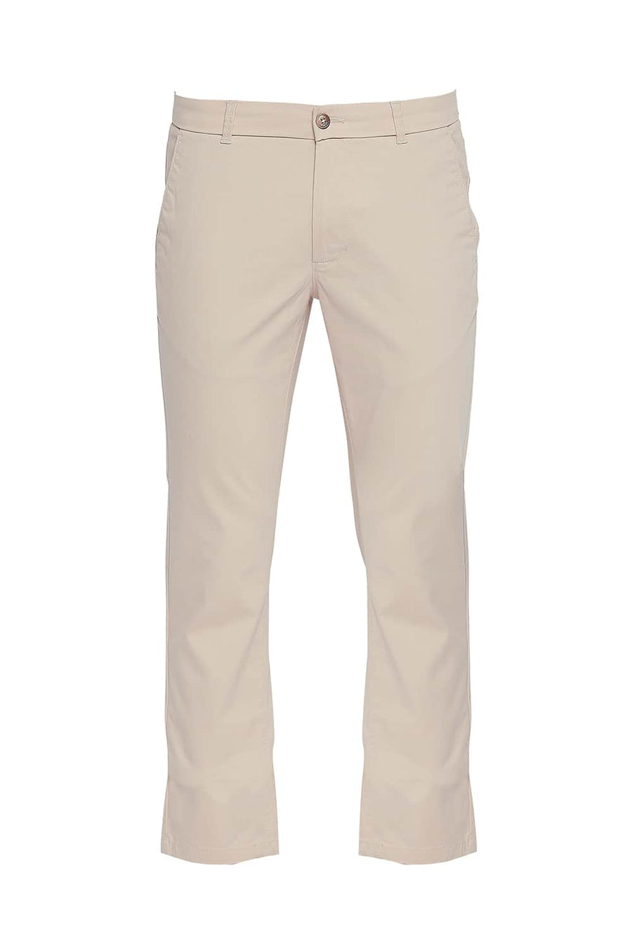 BASICS TAPERED FIT PARCHMENT STRETCH TROUSER