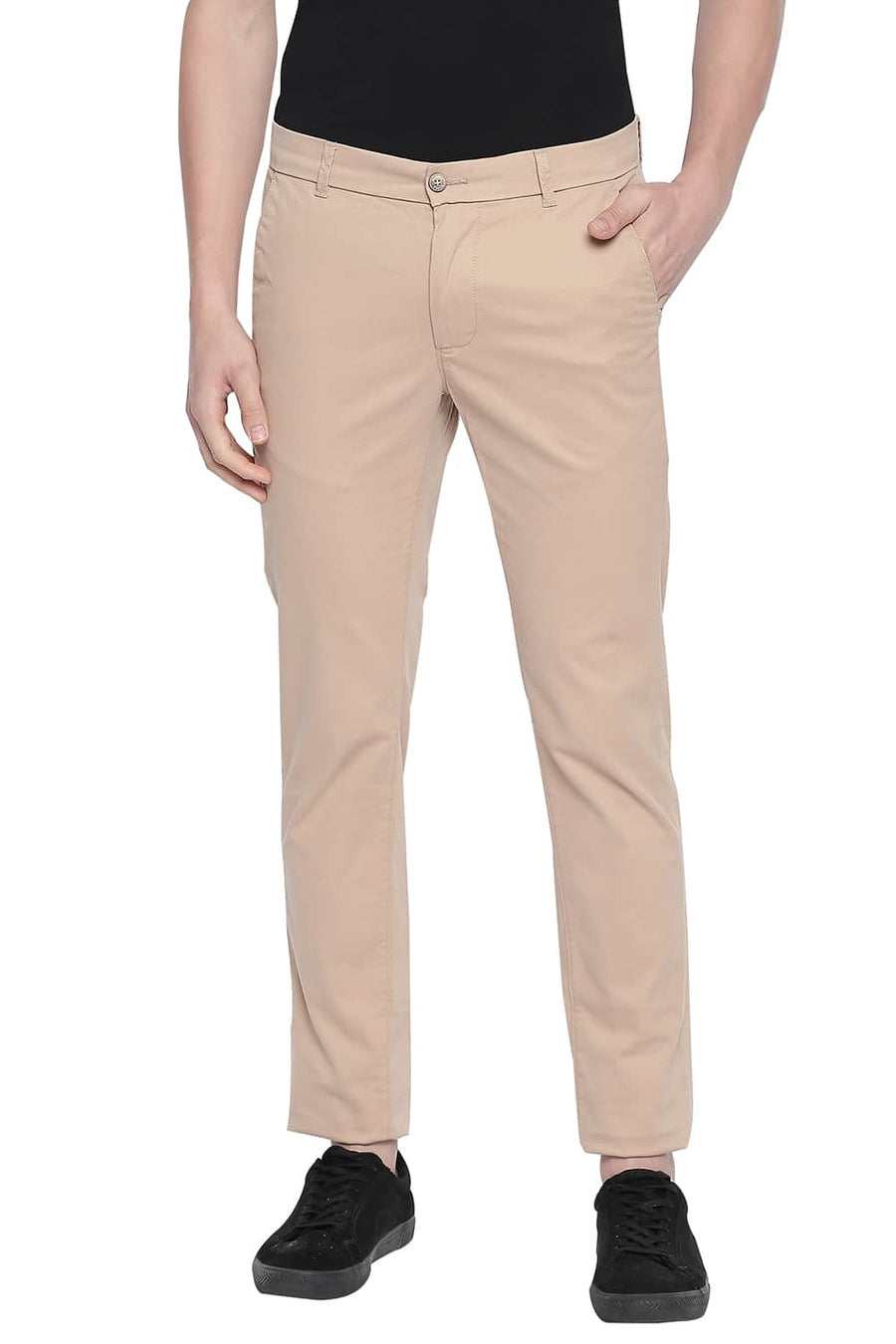 BASICS TAPERED FIT TANNIN STRETCH TROUSER
