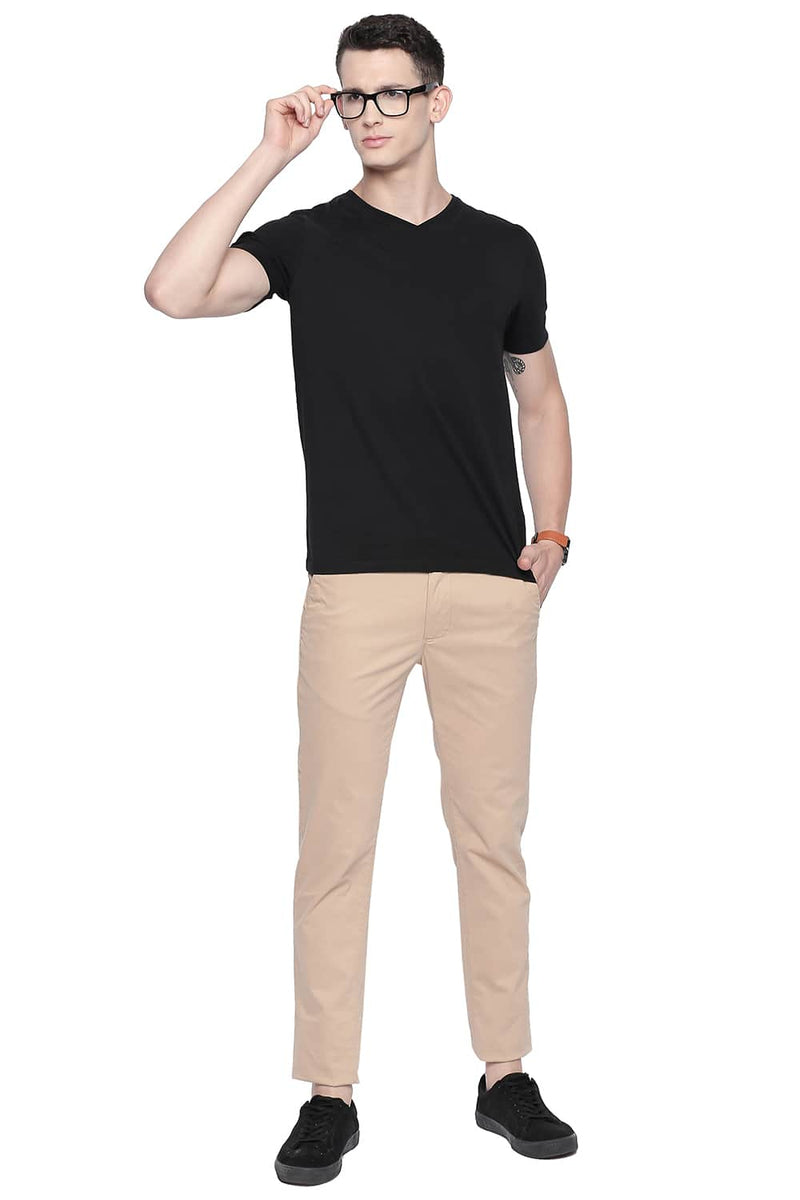 BASICS TAPERED FIT STRETCH TROUSER