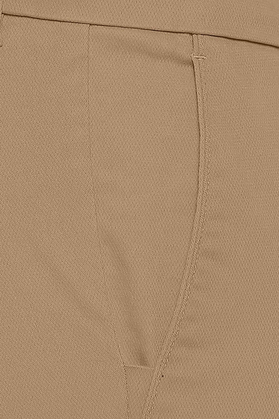 BASICS TAPERED FIT BONE BROWN STRETCH TROUSER