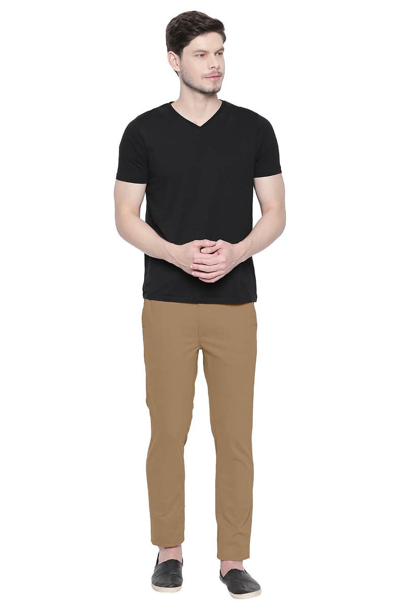 BASICS TAPERED FIT STRETCH TROUSER