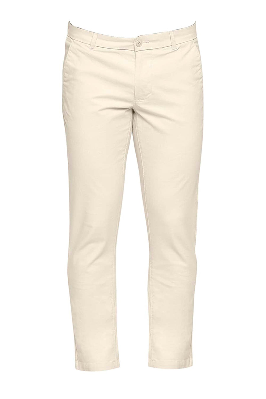 BASICS TAPERED FIT CLOUD CREAM STRETCH TROUSER