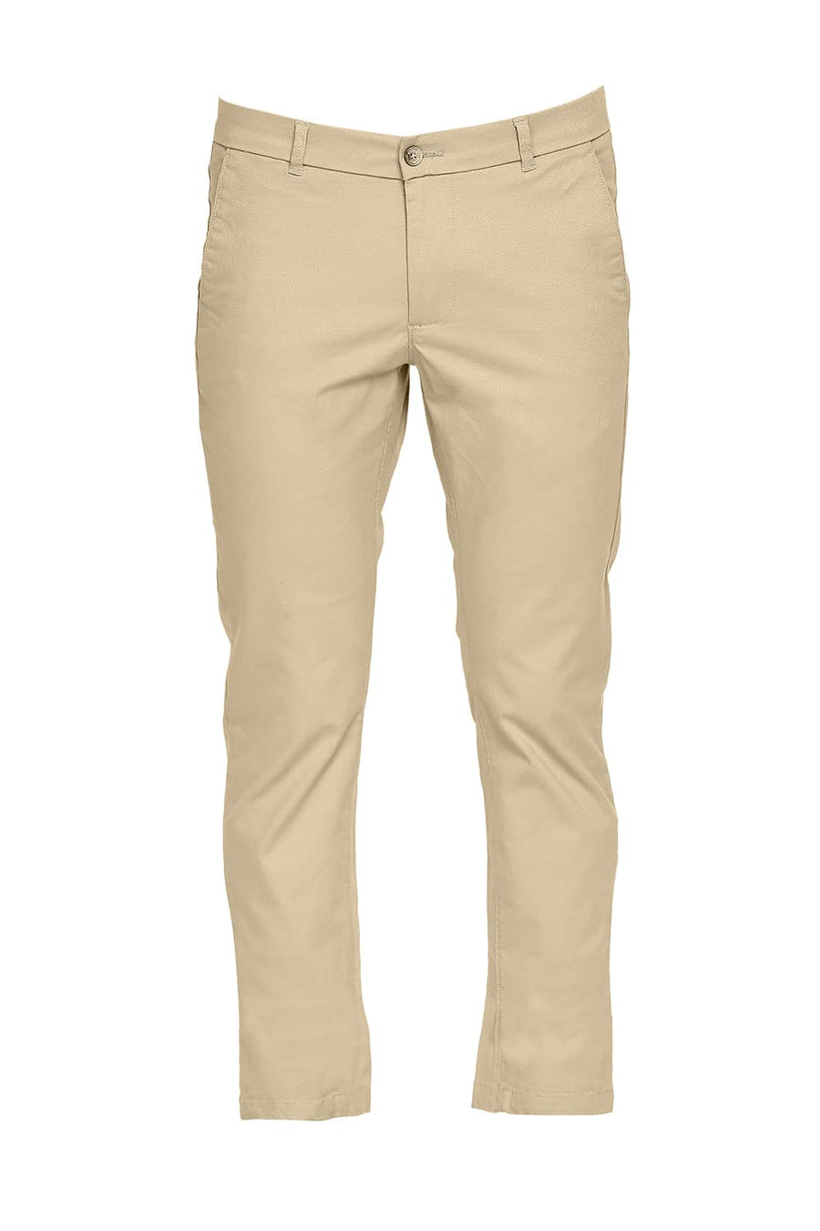 BASICS TAPERED FIT TAOS TAUPE STRETCH TROUSER