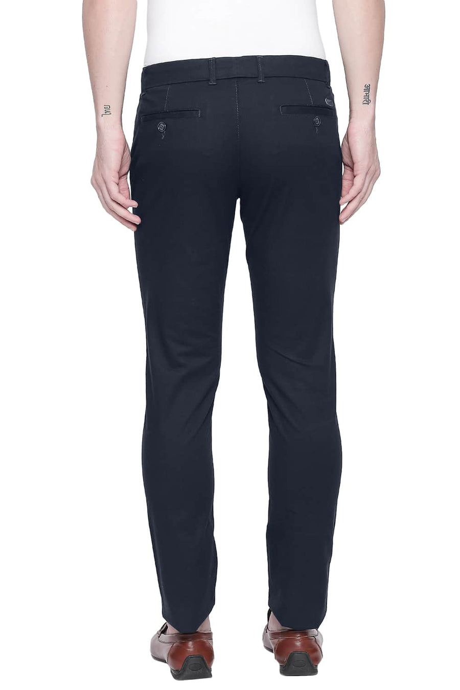 BASICS TAPERED FIT NAVY ECLIPSE STRETCH TROUSER