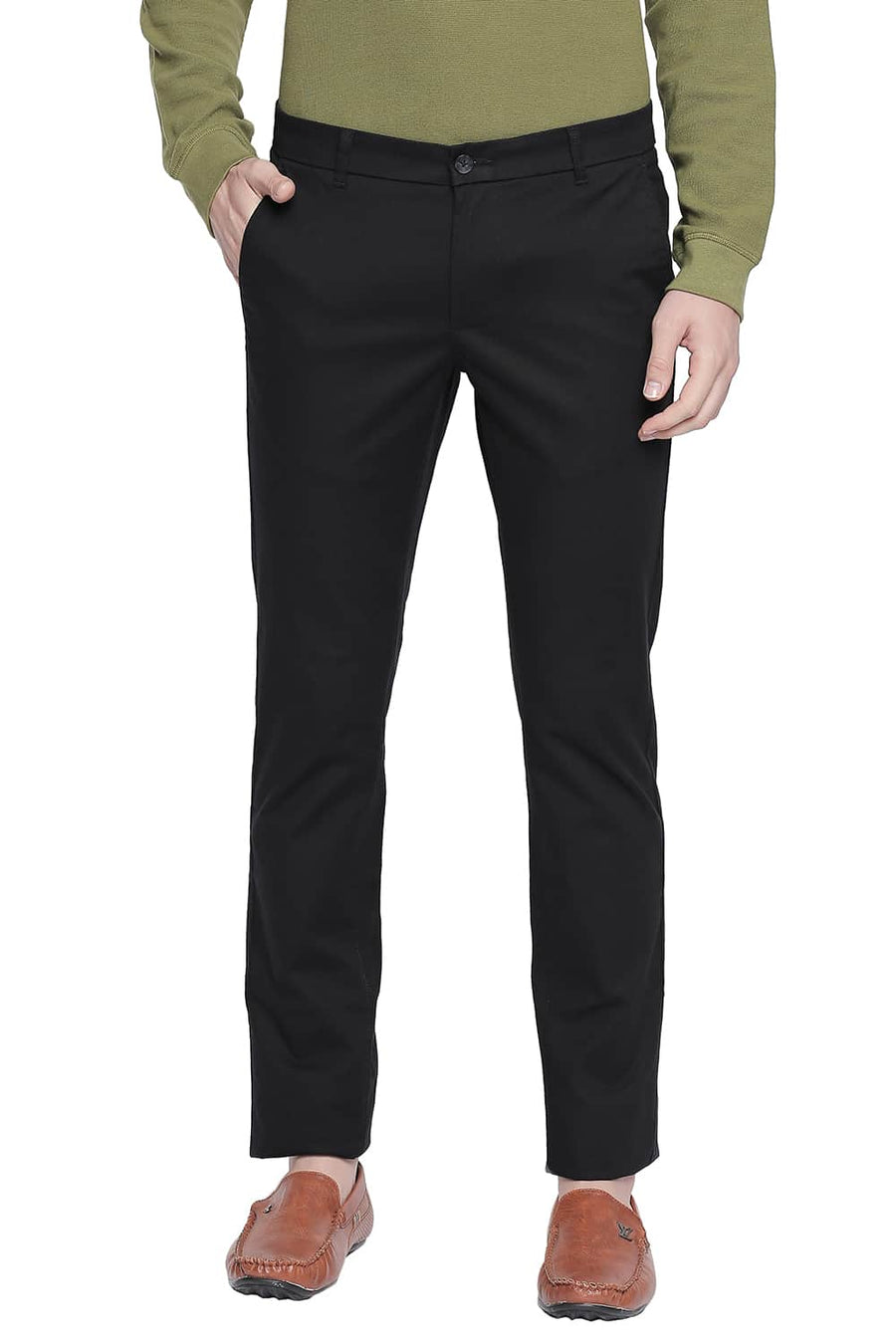 BASICS TAPERED FIT STRETCH LIMO STRETCH TROUSER
