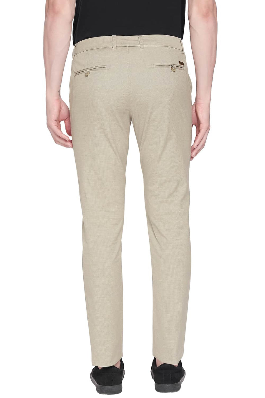 BASICS TAPERED FIT COBBLE STONE STRETCH TROUSER