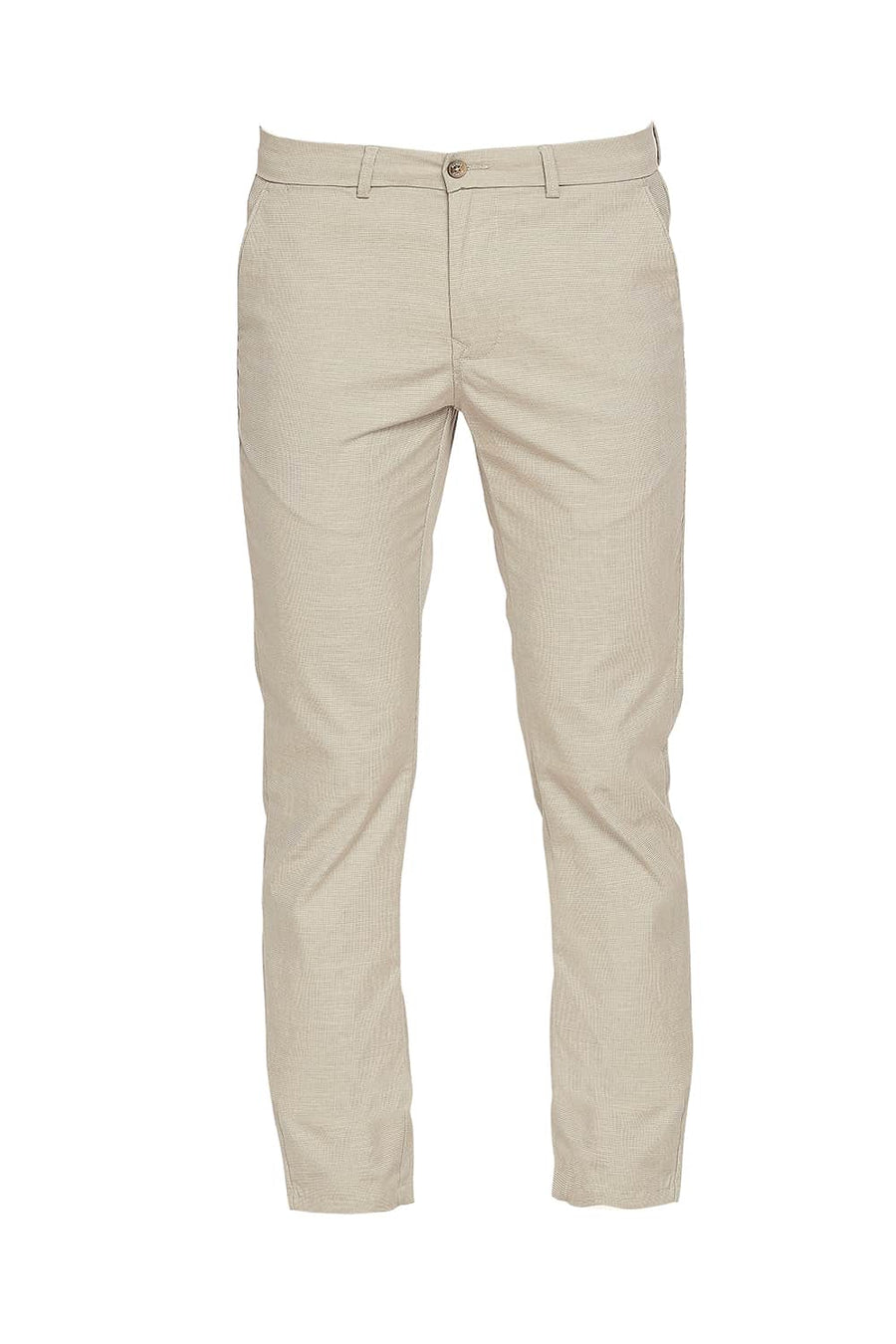 BASICS TAPERED FIT COBBLE STONE STRETCH TROUSER