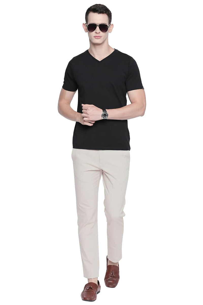 BASICS TAPERED FIT STRETCH TROUSER