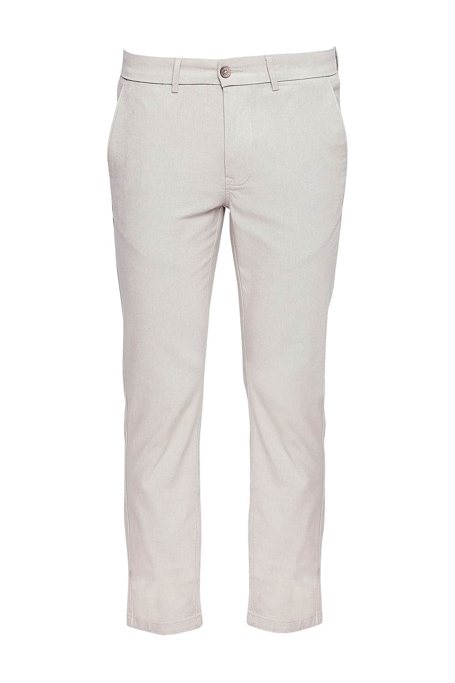 BASICS TAPERED FIT SIMPLY TAUPE STRETCH TROUSER