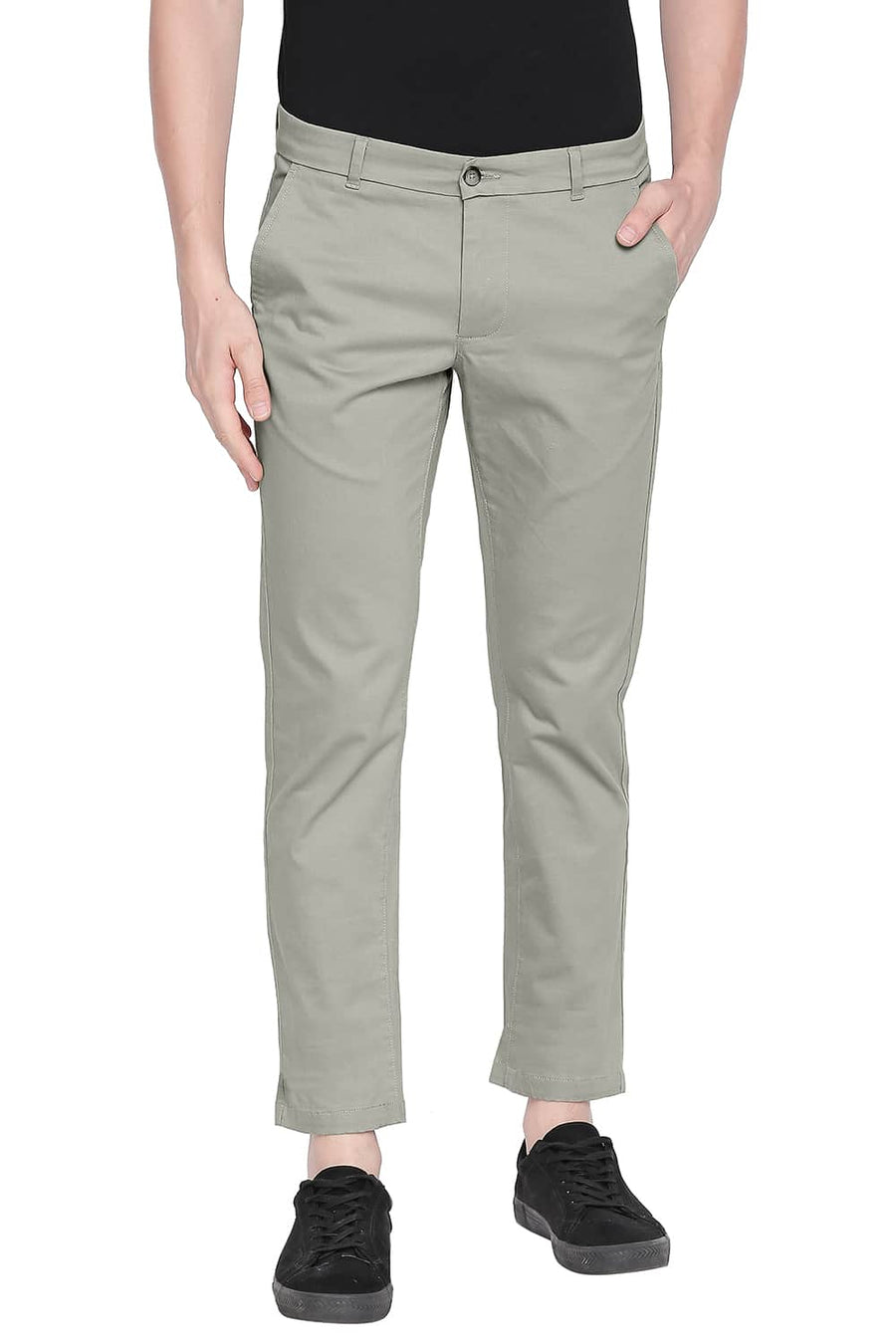 BASICS TAPERED FIT LAUREL OAK STRETCH TROUSER