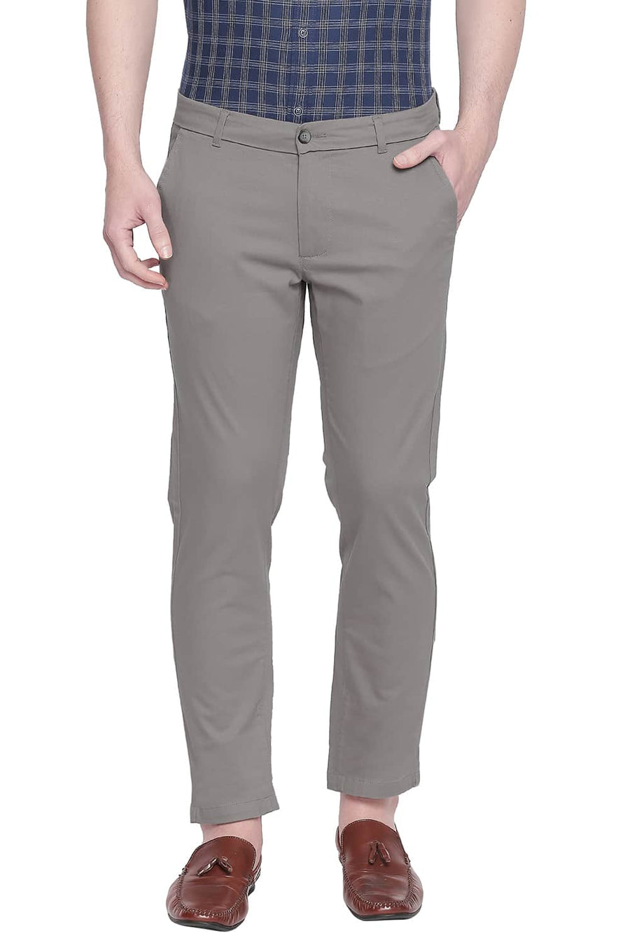 BASICS TAPERED FIT MOON ROCK STRETCH TROUSER