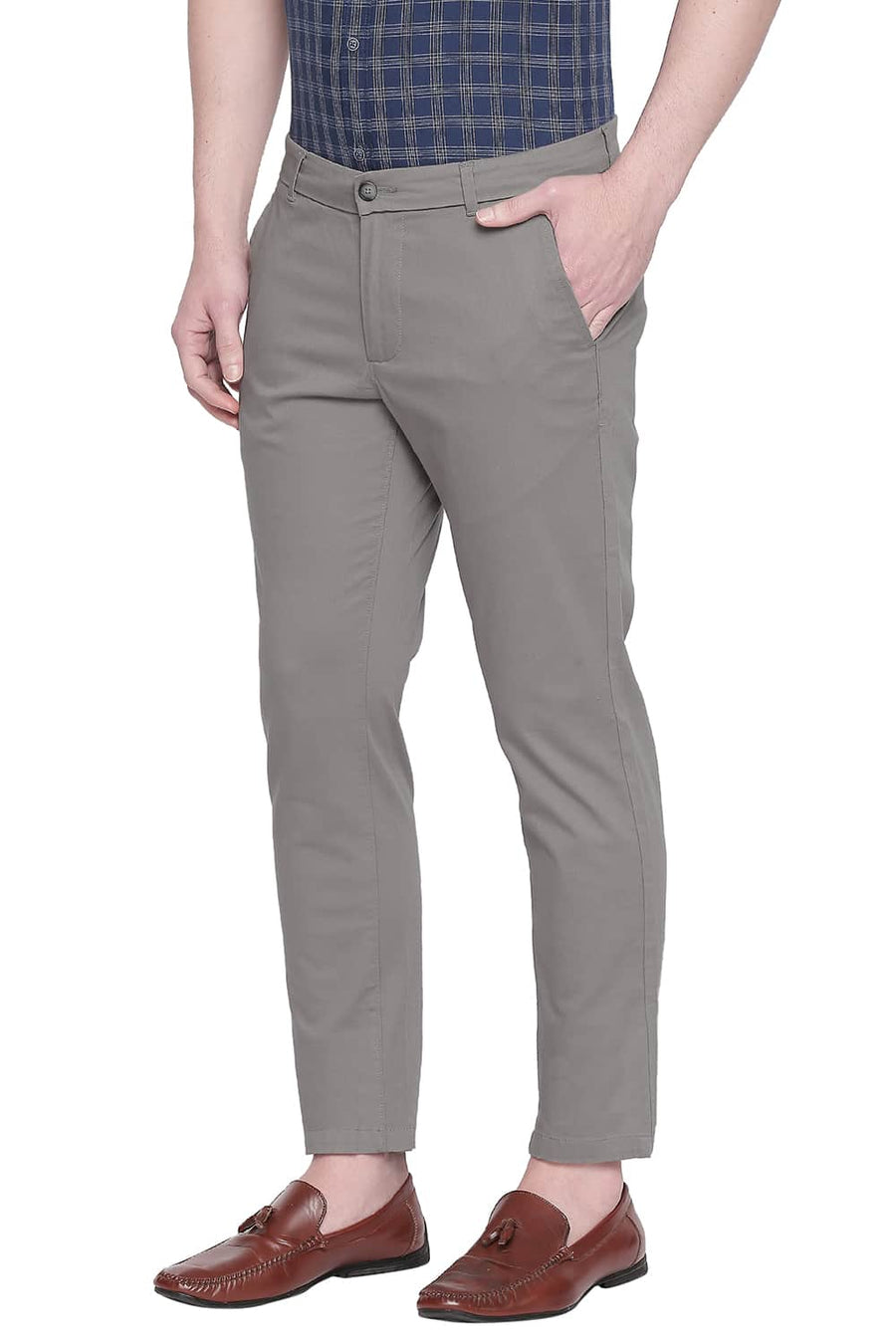 BASICS TAPERED FIT MOON ROCK STRETCH TROUSER