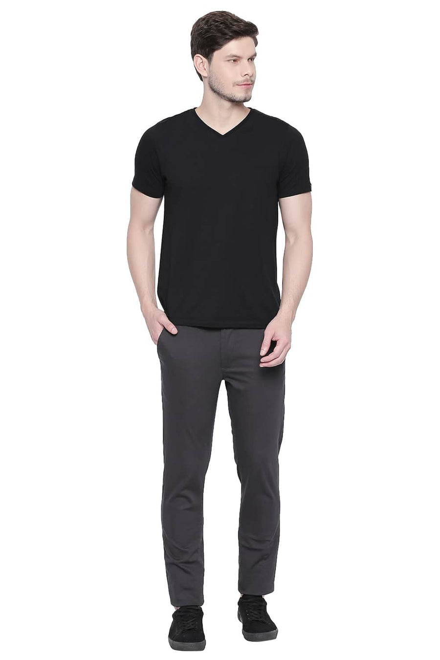 BASICS TAPERED FIT CASTLEROCK STRETCH TROUSER