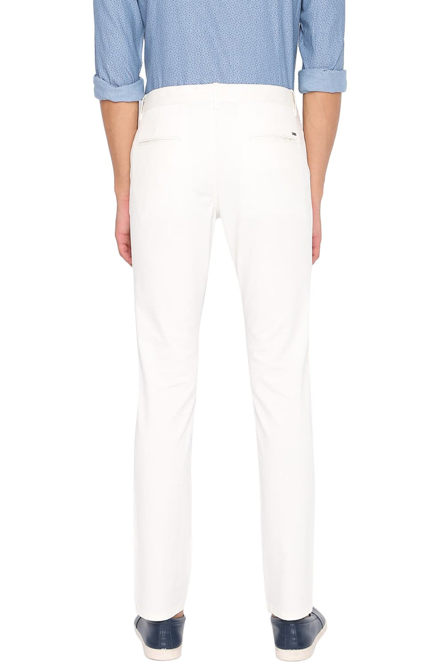BASICS TAPERED FIT BRIGHT WHITE OVER DYED TROUSER