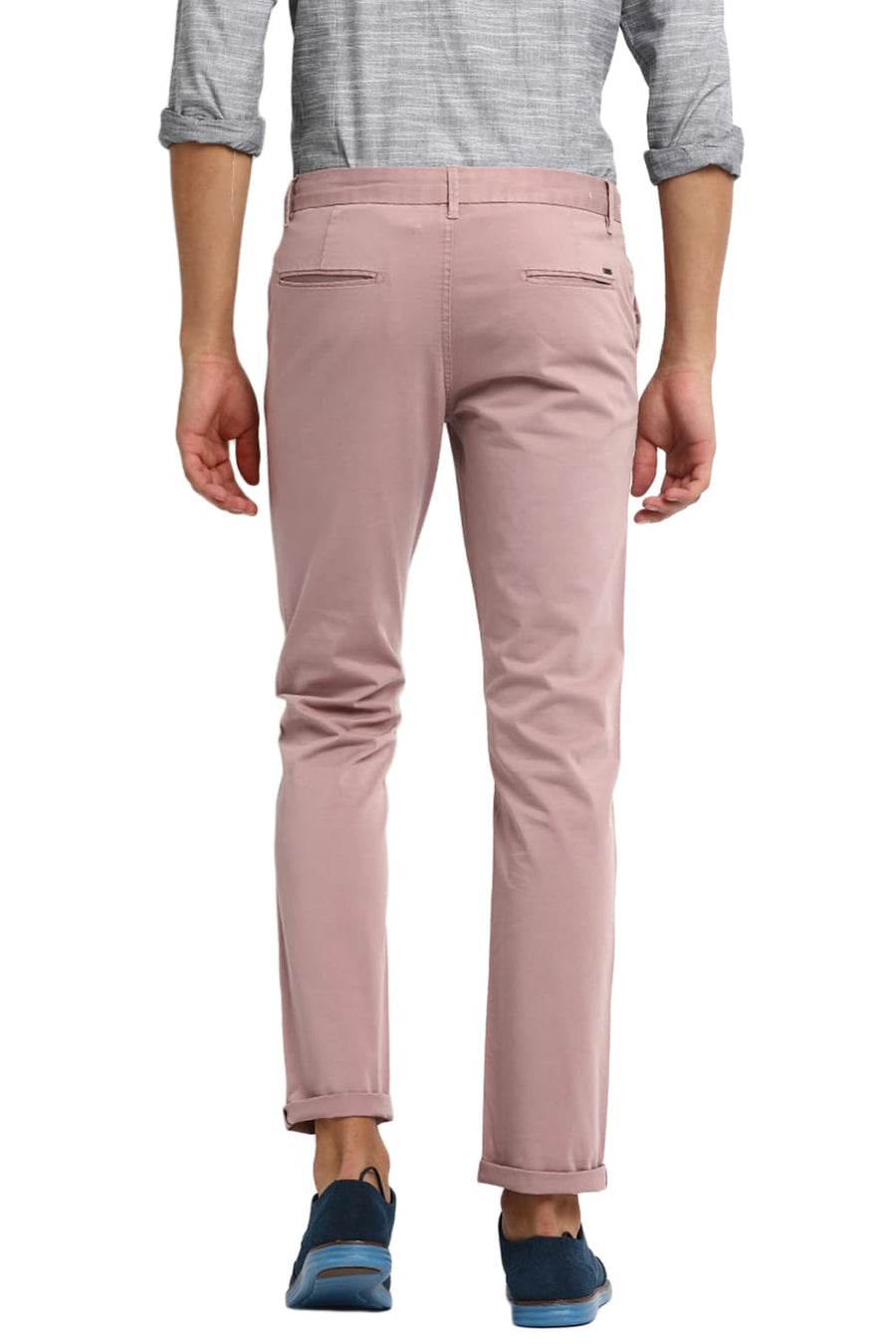 BASICS TAPERED FIT ASH ROSE OVER DYED TROUSER