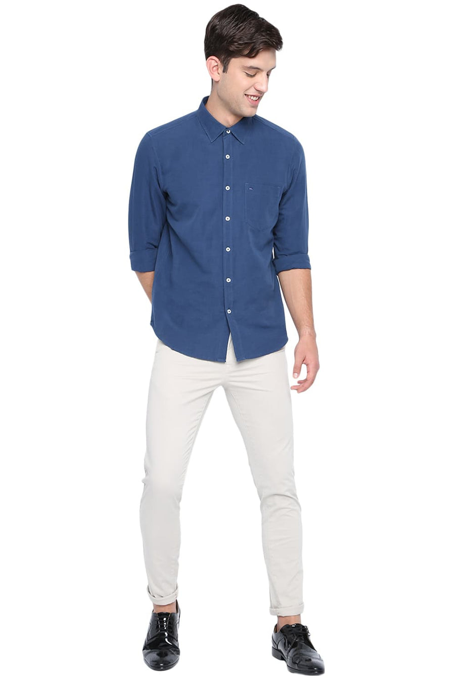 BASICS TAPERED FIT CEMENT OVER DYED TROUSER
