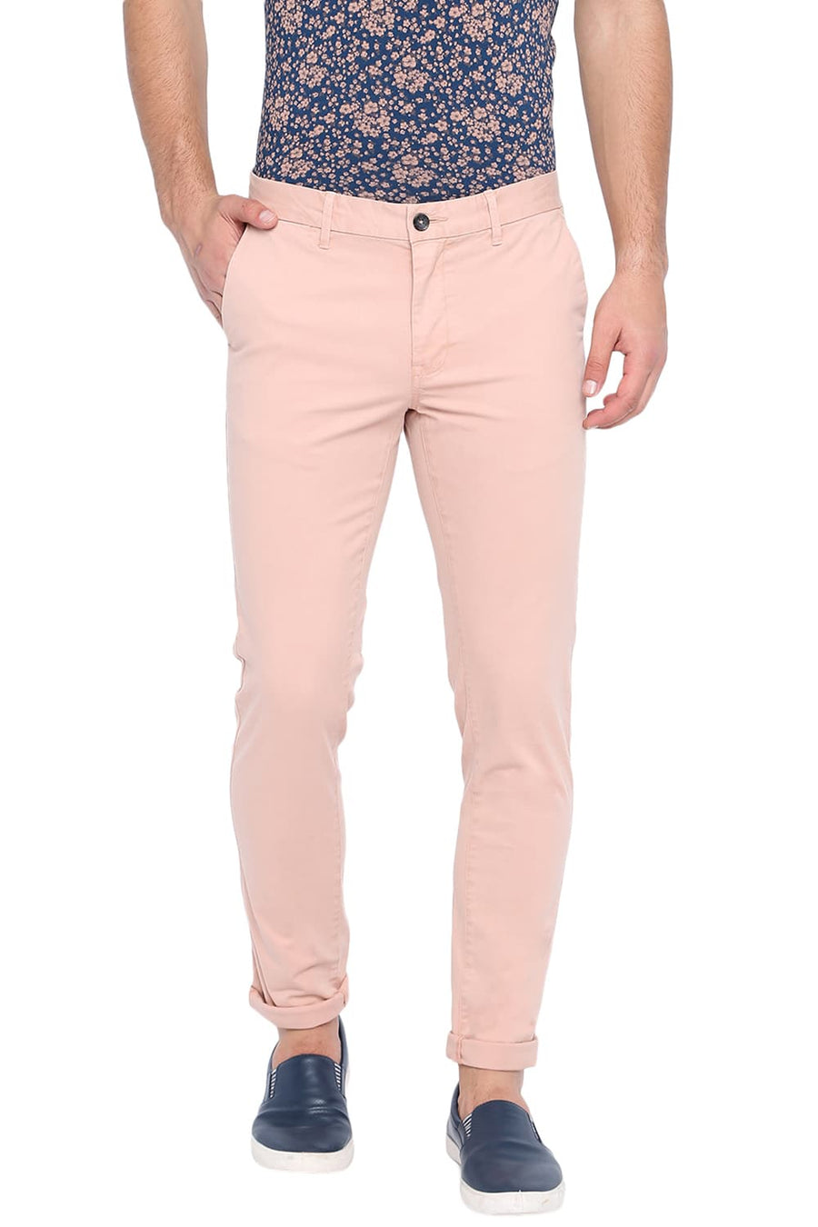 BASICS TAPERED FIT MUTED CLAY OVER DYED TROUSER