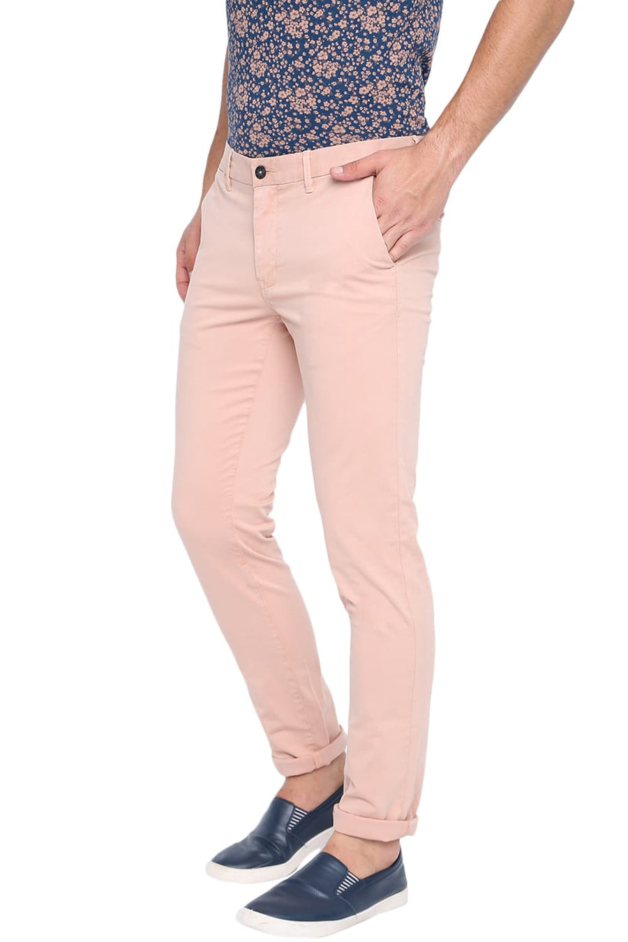 BASICS TAPERED FIT MUTED CLAY OVER DYED TROUSER