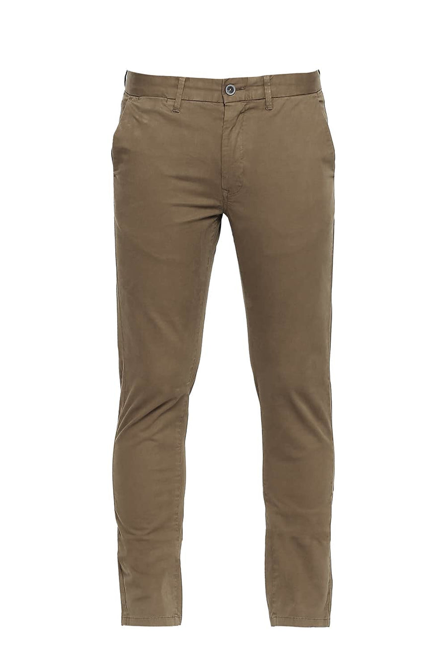 BASICS TAPERED FIT BRONZE BROWN OVER DYED TROUSER