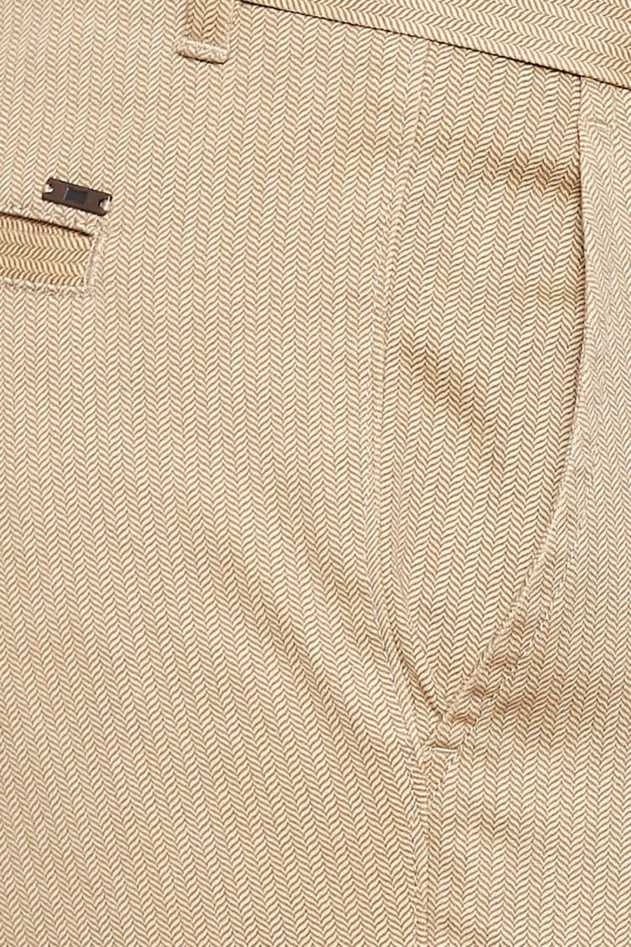 BASICS TAPERED FIT TANNIN PRINTED STRETCH TROUSER